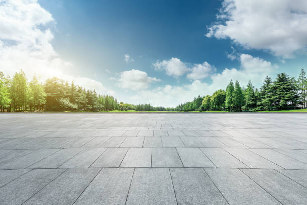 istock Square floor and green trees natural landscape 1008108652