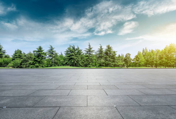 istock Square floor and green trees natural landscape 1008108692