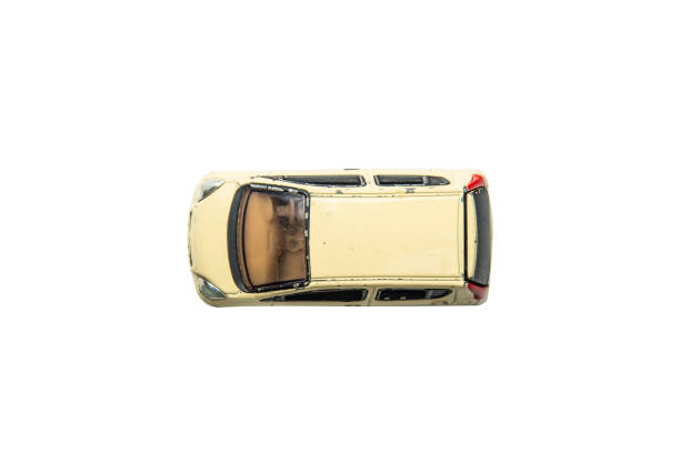 Car toy diecast on the white background , Top view(clipping path)