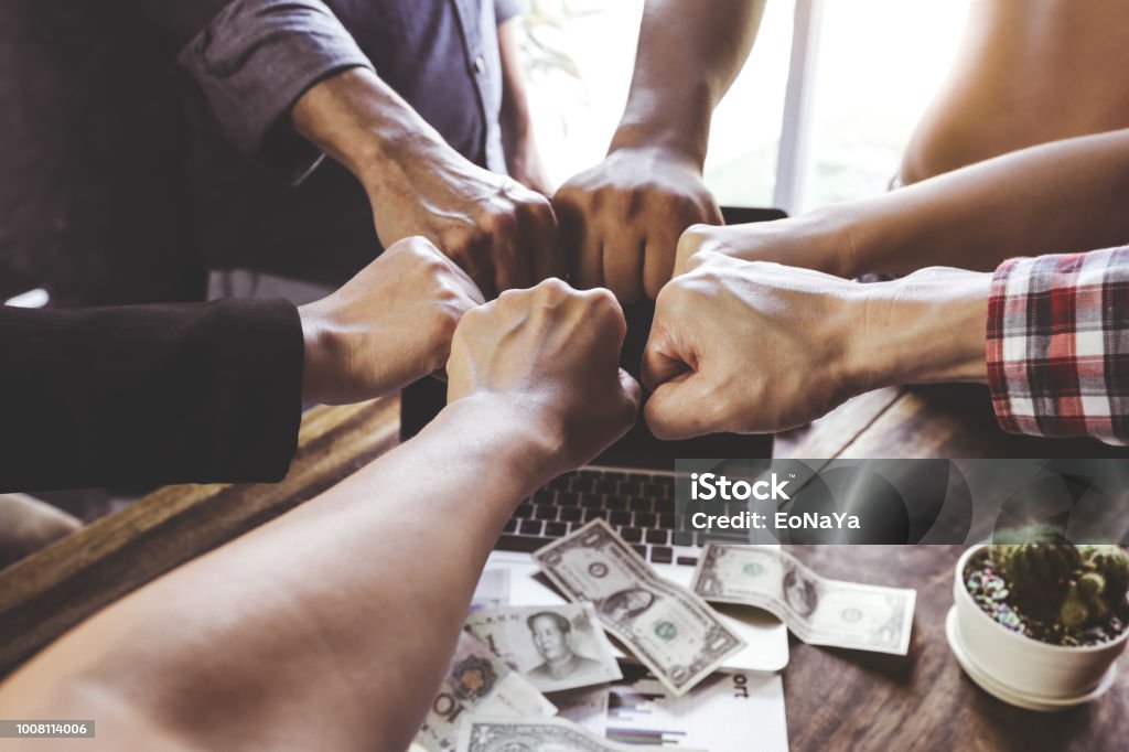 Team teamwork business join hand together concept Power of volunteer charity work Non-Profit Organization Stock Photo