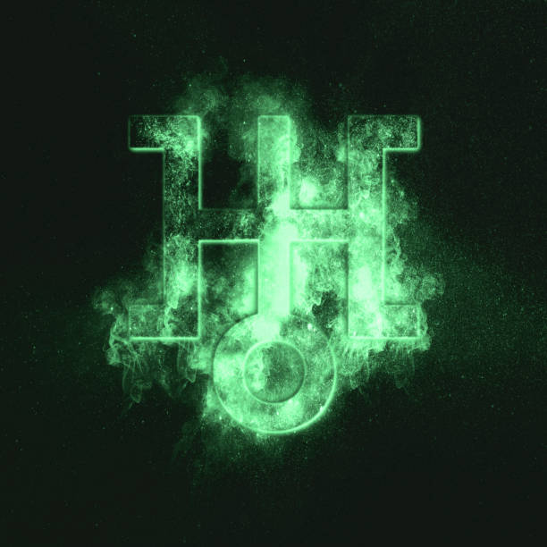 istock Planet Uranus Symbol. Uranus sign. Green symbol 1008121564