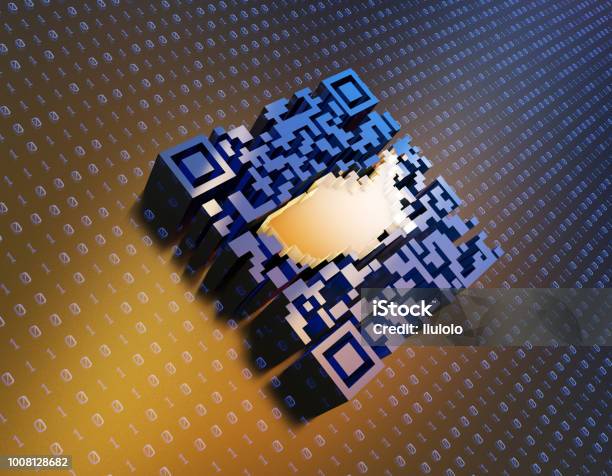 Qr Code Us Map Example Qr Code Technology Wireless Network Connection United States Map Stock ...