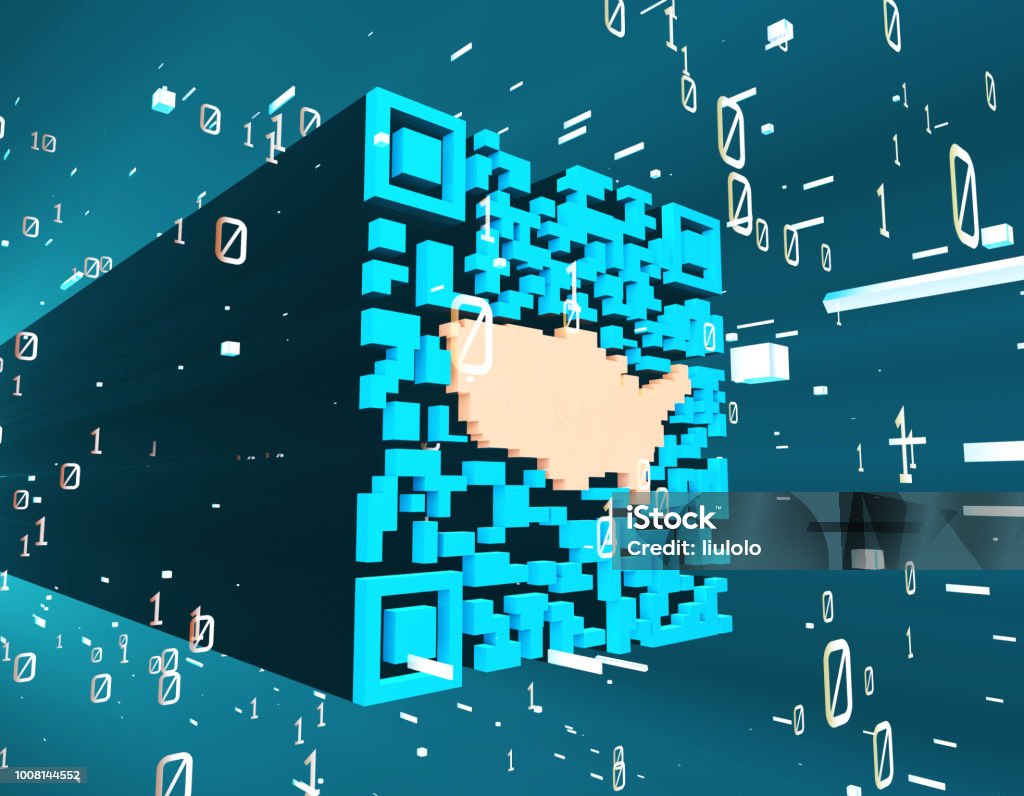 Qr Code Us Map Example Qr Code Technology Wireless Network Connection United States Map Stock ...