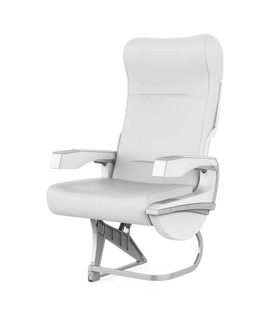 airplane seat isolated - airplane seat imagens e fotografias de stock