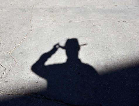 Cowboy has shadow silhouette