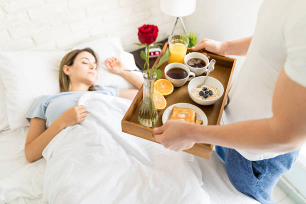Premium Photo | Breakfast In The Bed