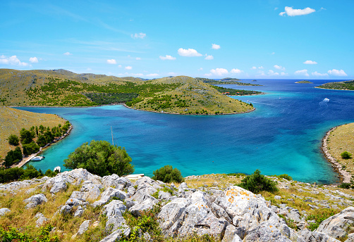 Drone View Beautiful Aegean Sea Coastline