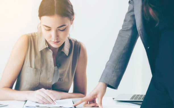 istock Young employee and manager in meeting at office. 1008223516