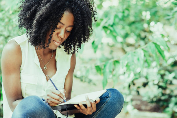 istock Serious Young Black Woman Working in Park 1008234840