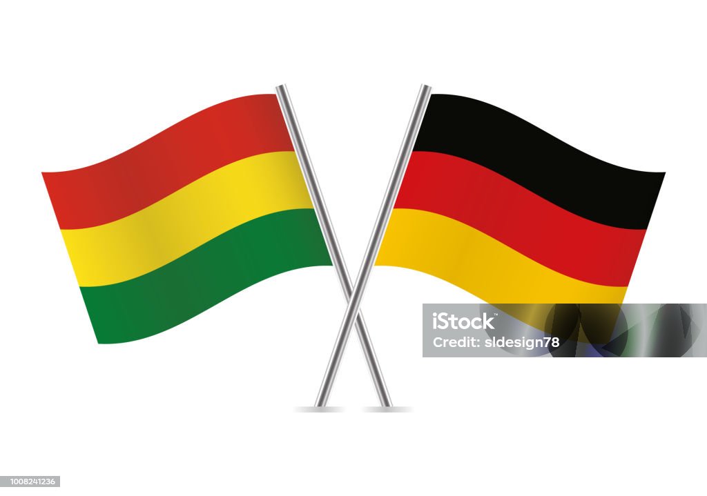 Drapeaux de Bolivie et de l’Allemagne. Illustration vectorielle. - clipart vectoriel de Drapeau allemand libre de droits