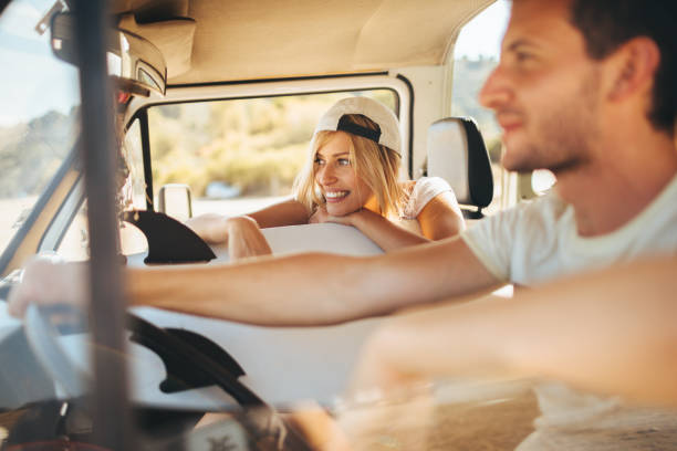 istock Young couple taking a ride with a van 1008244446