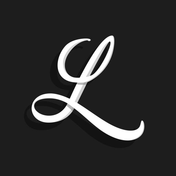 Vector Handwritten Logo Letter L Hand Written Vector Logo Letter L. L Letter Design Vector script letter l stock illustrations