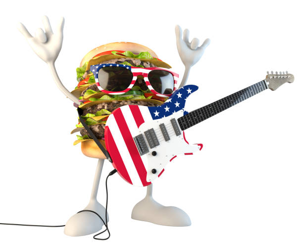 istock Rock n roll american hamburger character 1008263352