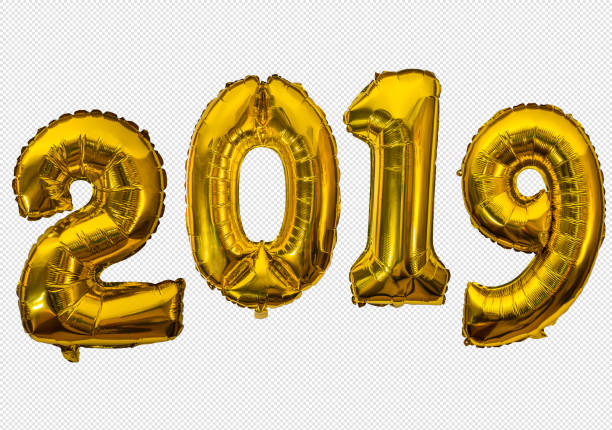 istock Golden air balloons for new 2019 year 1008274712