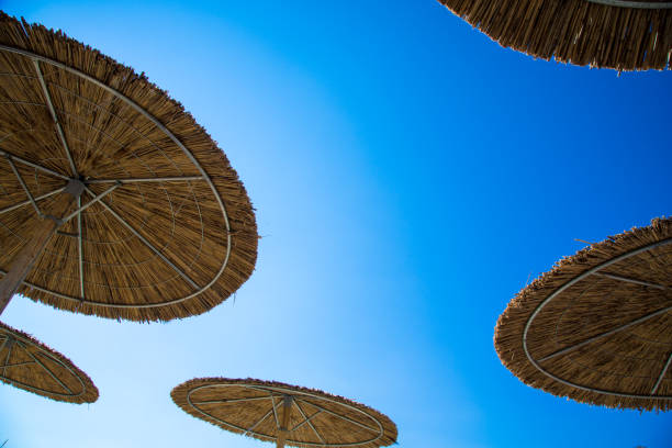 istock Wooden beach umbrella 1008278120