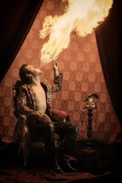 Fire eater performance