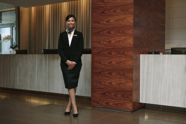 istock Female hotel receptionist at workplace 1008284332