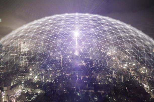 istock futuristic city in tokyo electromagnetic signals 1008284964