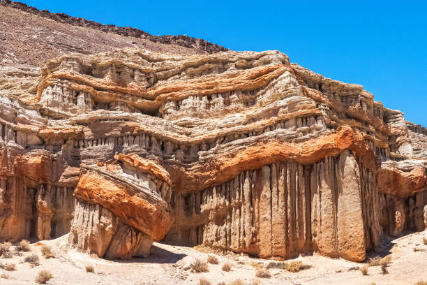 Rock formation in the Red Cliffs Natural Preserve, California. Geological rock formation in the Red Cliffs Natural Preserve, Red Rock Canyon State Park, California, summer. outcrop stock pictures, royalty-free photos & images