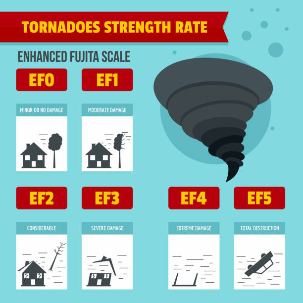 kasırga fırtına afiş infographic, düz stil - hurricane florida stock illustrations