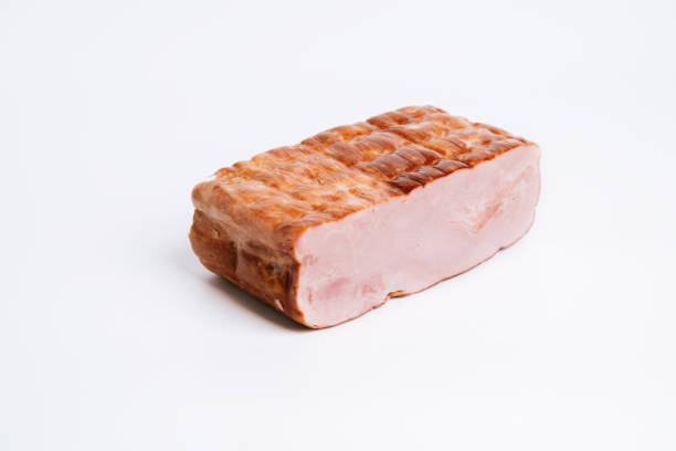 Smoked meat product isolated on the white background. Studio shot