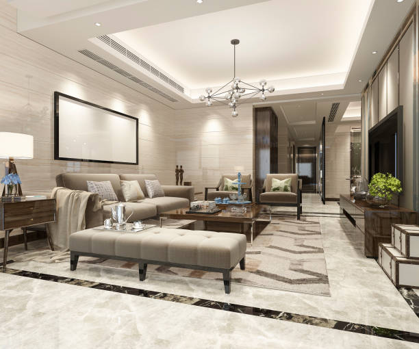istock 3d rendering modern dining room and living room with luxury decor 1008324612