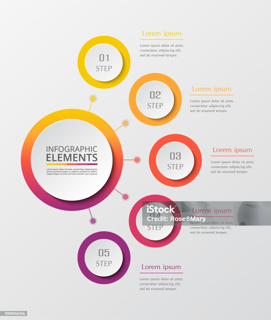 Step by step infographic. Vector business template for presentation. Abstract elements of graph, diagram and chart with 5 steps, options, parts or processes. Creative concept for infographic. Infographic stock vector