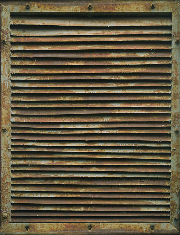 The old rusty grille. Industrial ventilation