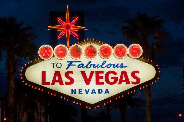 Las Vegas, USA - MAR 10, 2019: famous Las Vegas sign at city entrance, detail at daytime.
