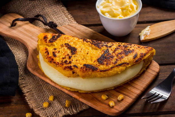 istock Cachapa with cheese, typical Venezuelan dish made with corn, cheese and butter 1008379428
