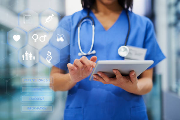 istock Healthcare solutions at the touch of a button 1008386182