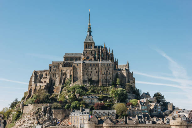 istock medieval cathedral Saint michaels mount, Normandy, France 1008393314