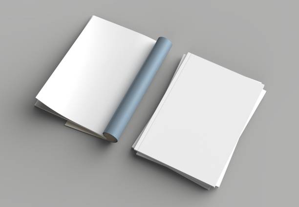 istock Magazine, brochure or catalog mock up isolated on gray background. 3d illustration. 1008429258