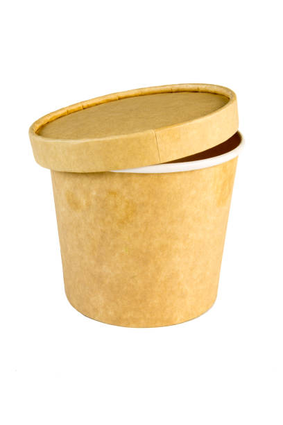 istock Cardboard container for takeaway food cut out on white background 1008430050
