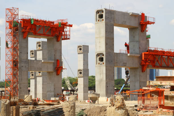 istock BANGKOK , THAILAND - June 7, 2015 : MRT Center Line Sky Train Construction site, preparing to construct the platform for the sky train near Bang Sue Train station , Bangkok, Thailand. 1008435788