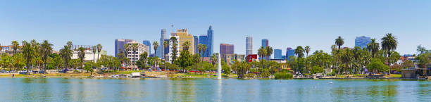 istock Amazing panoramic skyline of the LA downtown 1008440142