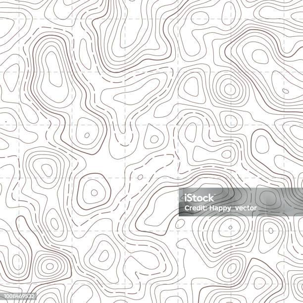 Creative Vector Illustration Of Topographic Map Art Design Contour Background Abstract Concept Graphic Element And Geography Scheme Mountain Hiking Trail Grid Terrain Path Stock Illustration - Download Image Now