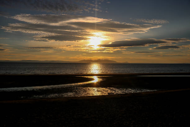 Isle of Arran from Ayr Beach at Sunset