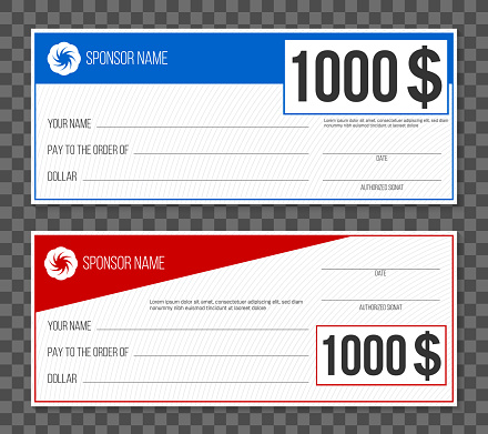 Gift Check Layout Winning Creative Vector Illustration Of Payment Event Winning Check Isolated On ...