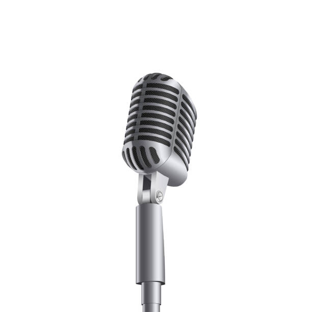 istock Creative vector illustration of retro vintage concert microphones on stand isolated on transparent background. Art design. Abstract concept graphic music element 1008478692