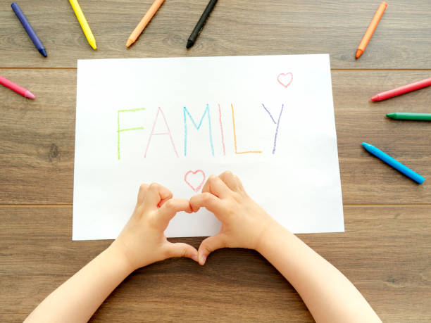 istock Family love concept. Child making heart shape with hands 1008483846