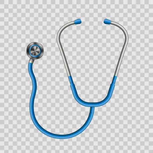 Vector illustration of Creative vector illustration of medical health care stethoscope isolated on transparent background. Art design medicine equipment. Abstract concept graphic element