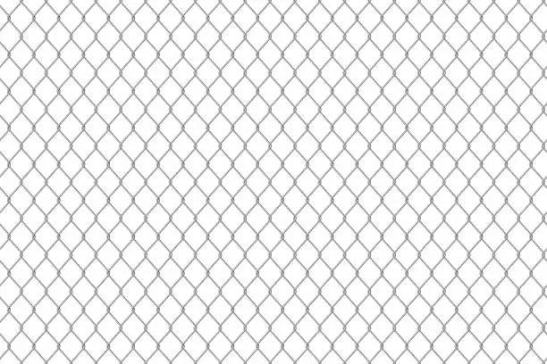 Vector illustration of Creative vector illustration of chain link fence wire mesh steel metal isolated on transparent background. Art design gate made. Prison barrier, secured property. Abstract concept graphic element