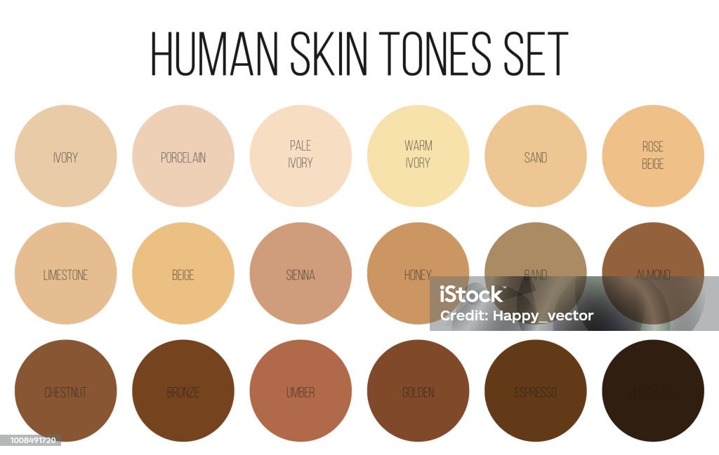 Creative vector illustration of human skin tone color palette set isolated on transparent background. Art design. Abstract concept person face, body complexion graphic element for cosmetics Creative vector illustration of human skin tone color palette set isolated on transparent background. Art design. Abstract concept person face, body complexion graphic element for cosmetics. Colors stock vector