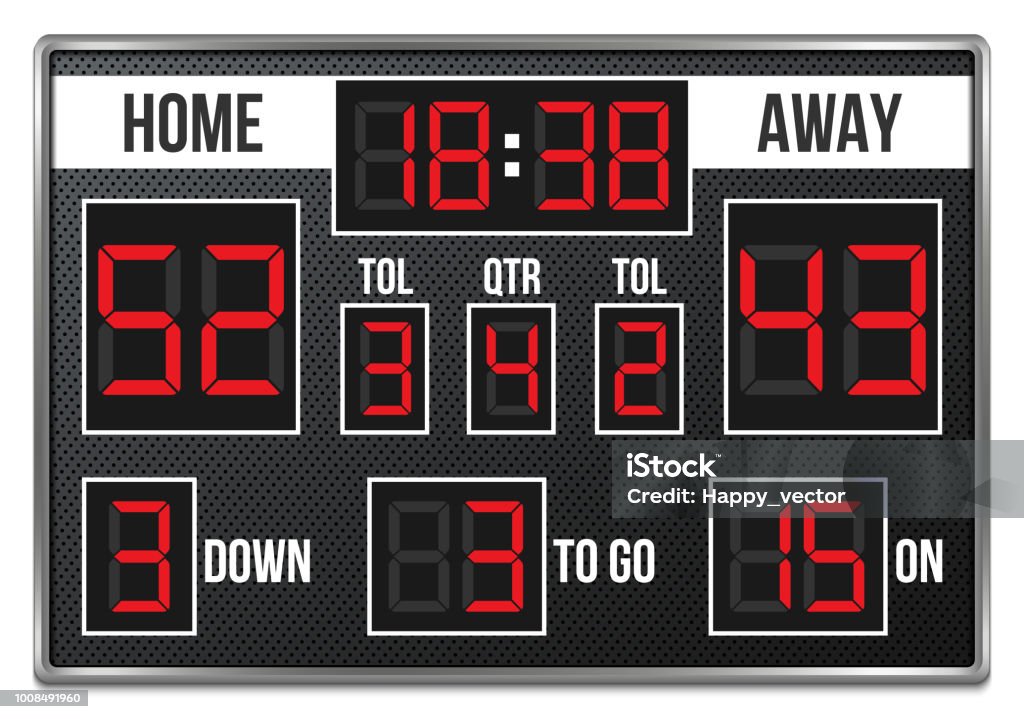 Creative Vector Illustration Of American Football Scoreboard With