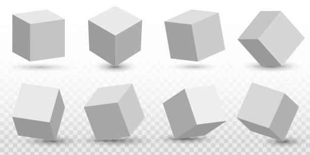 3 d のキューブ モデル アイコンを設定する透明な背景に分離した影とパース投影の創造的なベクトル イラスト。アート デザインの幾何学的な画面を回転します。抽象的な概念グラフィック� - different angles点のイラスト素材／クリップアート素材／マンガ素材／アイコン素材