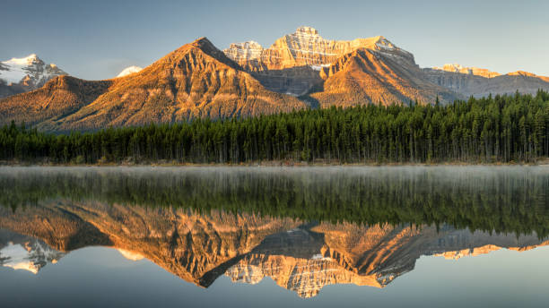 istock Autumn Sunrise reflection at Herbert Lake in Banff National Park 1008503906