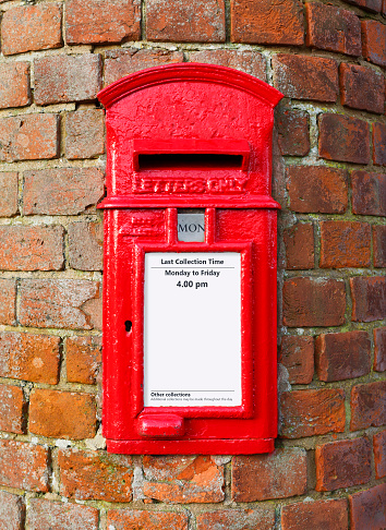 British post box with a blank area for you own message. Ideal for a greeting card or web template