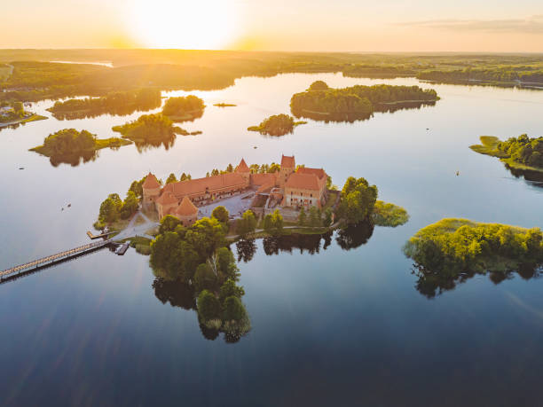 istock High Angle View Of Trees By Lake Against Sky During Sunset 1008507350