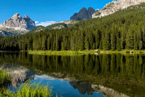 Lake Misurina, picturesque afternoon scene in theTre Cime di Lavaredo National Park, Dolomites, European Alps, Italy,Nikon D850